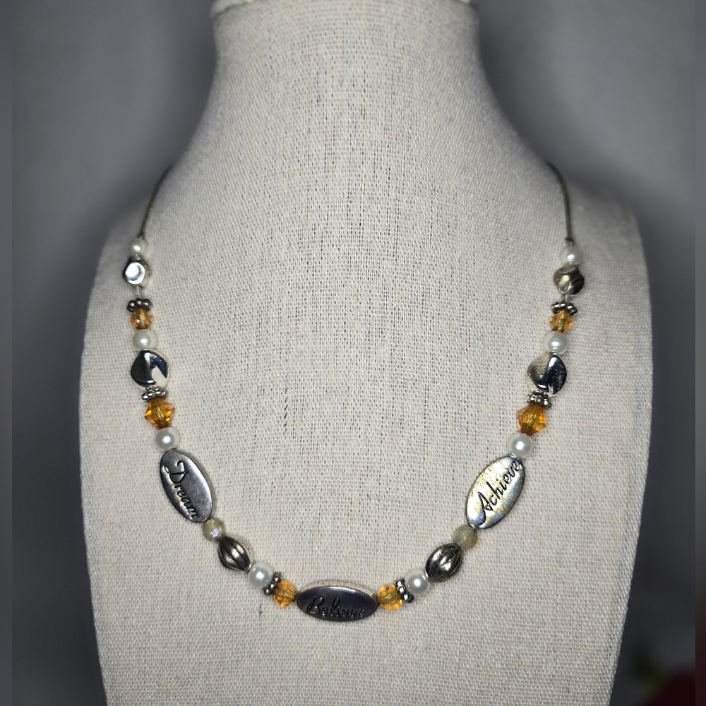Dream, believe and achieve necklace,